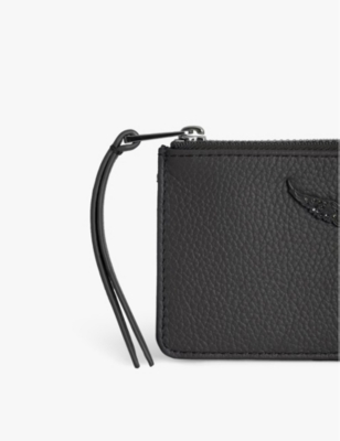 Zadig & Voltaire Womens Road Zv Logo-plaque Leather Cardholder In Road