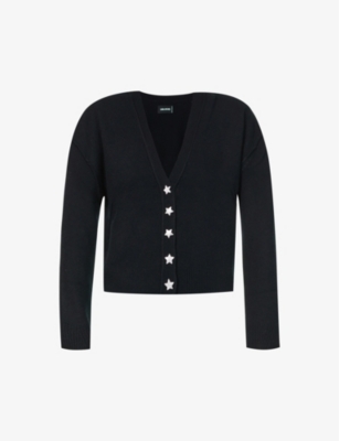 Zadig & Voltaire Mirka Star-button Cashmere Cardigan In Noir