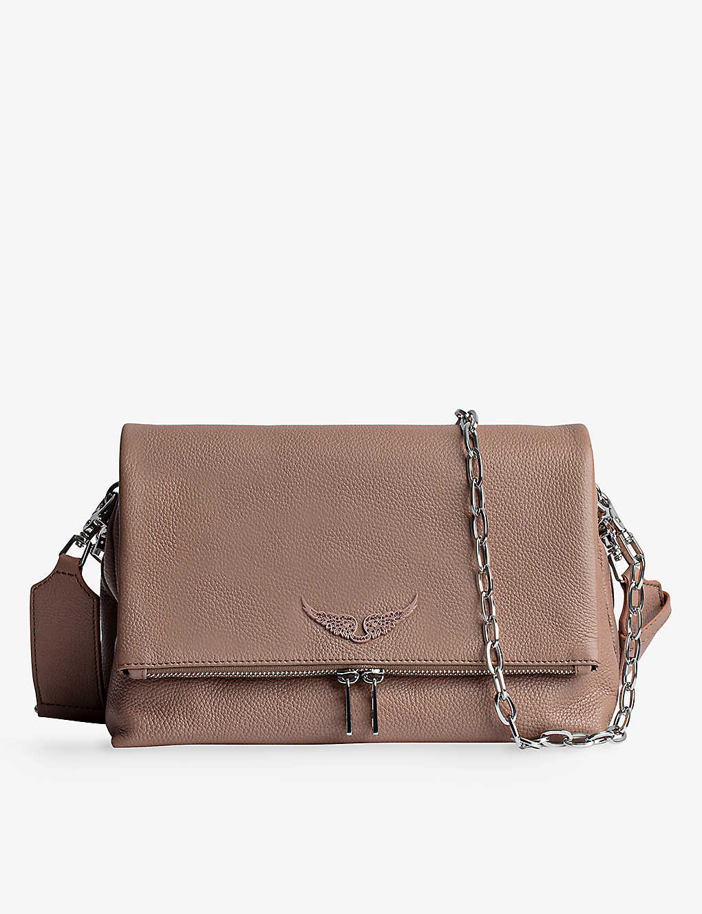 Zadig & Voltaire Rocky Grained-leather Cross-body Bag In Grunge
