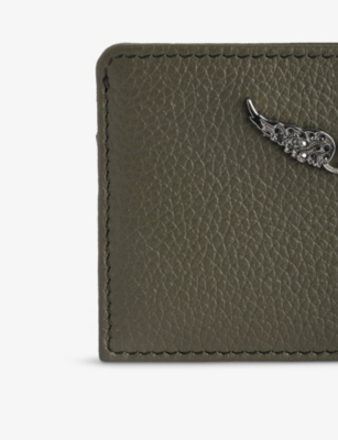 Zadig & Voltaire Womens Zv Pass Logo-plaque Leather Cardholder Record In Record