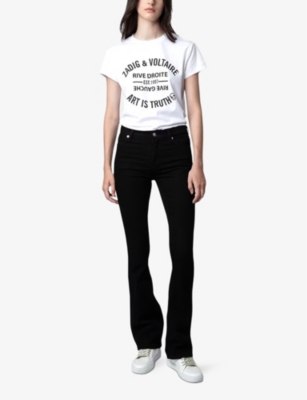 Zadig & Voltaire Eclipse Bootcut Stretch-denim Jeans In Noir