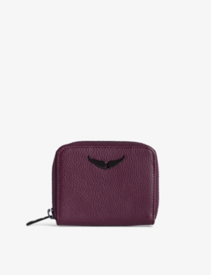 Zadig & Voltaire Mini Zv Logo-plaque Leather Wallet In Beyond
