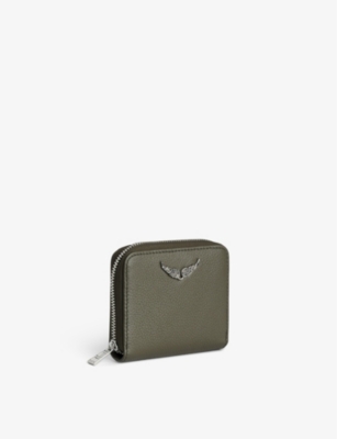 ZADIG & VOLTAIRE WOMENS ZADIG&VOLTAIRE ZV MINI LOGO-PLAQUE LEATHER COIN PURS