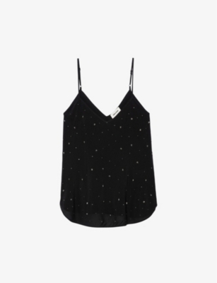 ZADIG&VOLTAIRE: Casel star-embellished woven cami