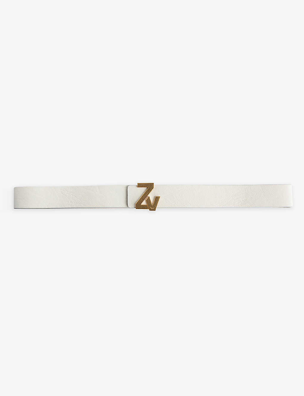 Zadig & Voltaire Logo-buckle Leather Belt In Flash