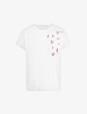 ZADIG&VOLTAIRE: Anya heart-embellished linen-blend T-shirt