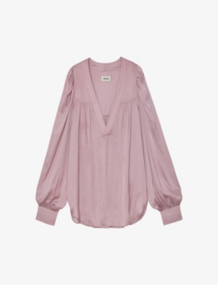 Zadig & Voltaire Blouse Telia Satin Deep Parme In Deep Parme
