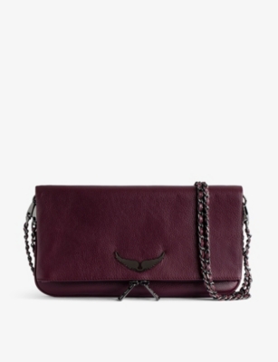 Zadig & Voltaire Zadig&voltaire Grunge Rock Grained Leather Clutch In Brown