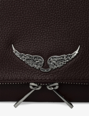 Zadig & Voltaire Womens Fierce Rock Grained Leather Clutch