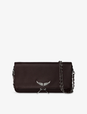 Zadig & Voltaire Womens Fierce Rock Grained Leather Clutch