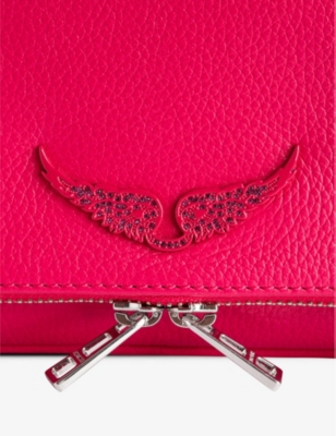 ZADIG & VOLTAIRE WOMENS ZADIG&VOLTAIRE ROCK GRAINED LEATHER CLUTCH