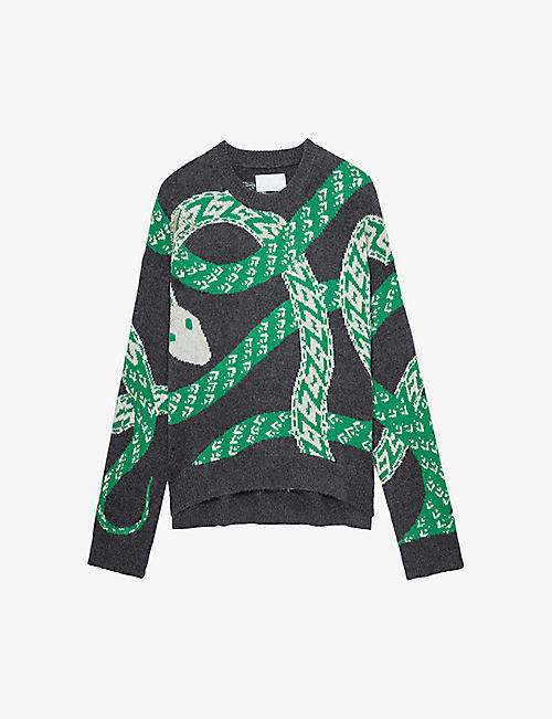 ZADIG&VOLTAIRE: Markus snake-design cashmere jumper