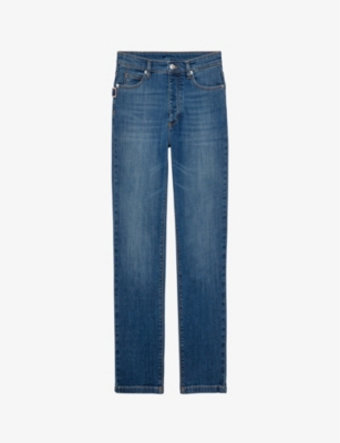 Zadig & Voltaire Zadig&voltaire Womens Medium Blue Mamma Straight-leg Mid-rise Stretch-denim Jeans
