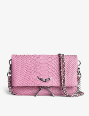 Zadig Voltaire Rock Nano Embossed Snake Shoulder Bag In Bubble ModeSens