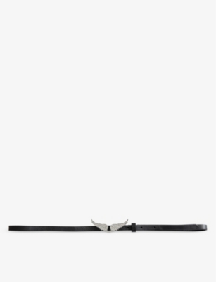 Zadig & Voltaire Rock Nat Embellished-wings Leather Belt In  display picture 2