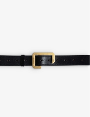 Zadig & Voltaire Womens La Cecilia Logo-engraved Leather Belt Ink