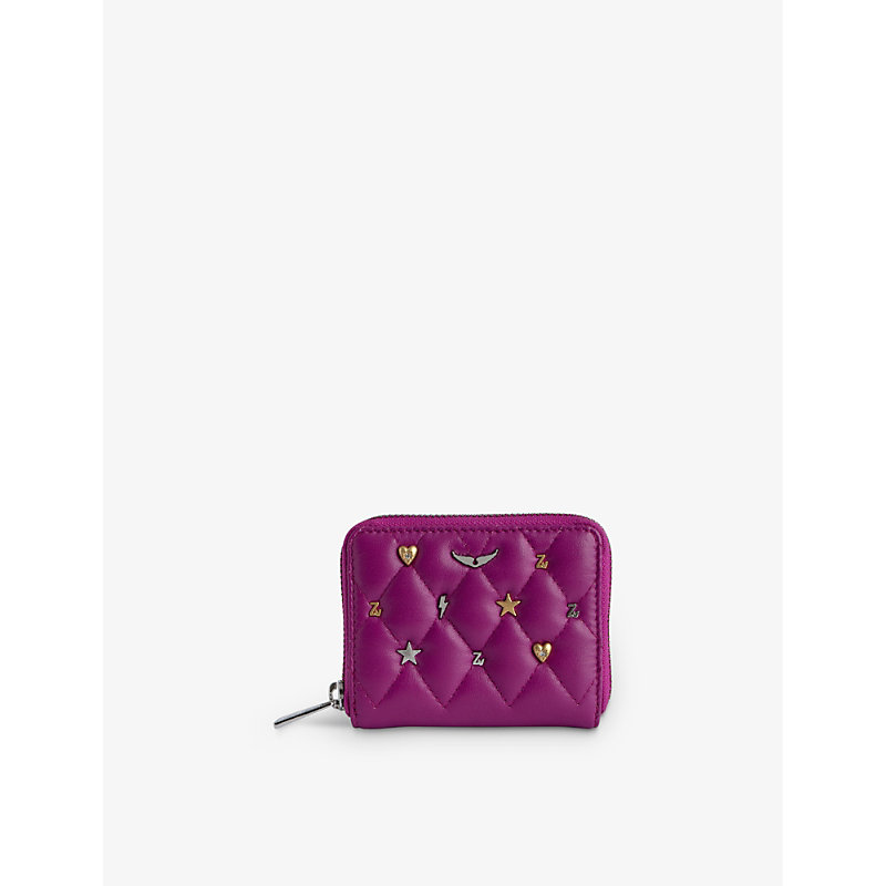 Zadig & Voltaire Zadig&voltaire Women's Glam Lucky Charm-embellished Mini Leather Purse In Purple