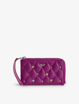 ZADIG&VOLTAIRE: Charm-embellished quilted-leather card holder
