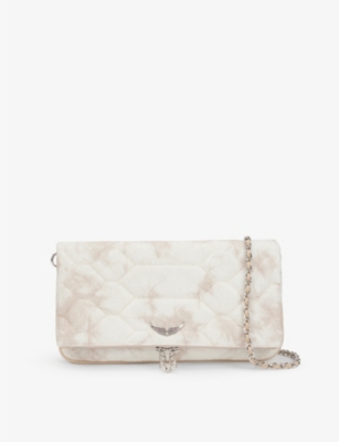 Zadig & Voltaire Rock Quilted Canvas And Leather Shoulder Bag In Lucky ...