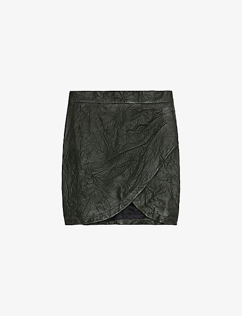 ZADIG&VOLTAIRE: Julipe crinkled leather mini-skirt