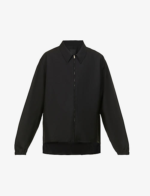 GIVENCHY: Point-collar oversized wool-blend shirt
