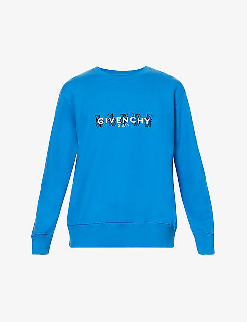 GIVENCHY: Graphic-print slim-fit cotton-jersey sweatshirt