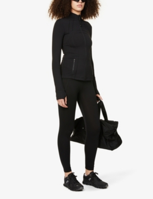 Lululemon Define Funnel-neck Fitted Stretch-knit Jacket In Black
