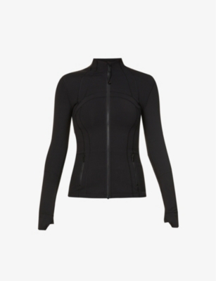 Lululemon Define Funnel-neck Fitted Stretch-knit Jacket In Black