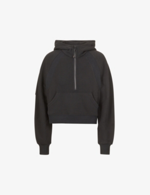 Scuba cotton-blend half-zip hoodie