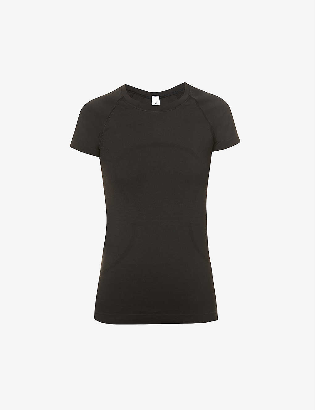 Shop Lululemon Womens Black/black Swiftly Tech 2.0 Short-sleeve Stretch-knit T-shirt
