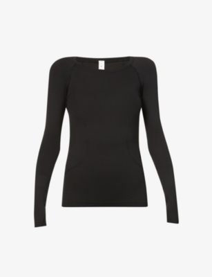 Lululemon Swiftly Tech 2.0 Long-sleeved Stretch-knit Top In Black/black