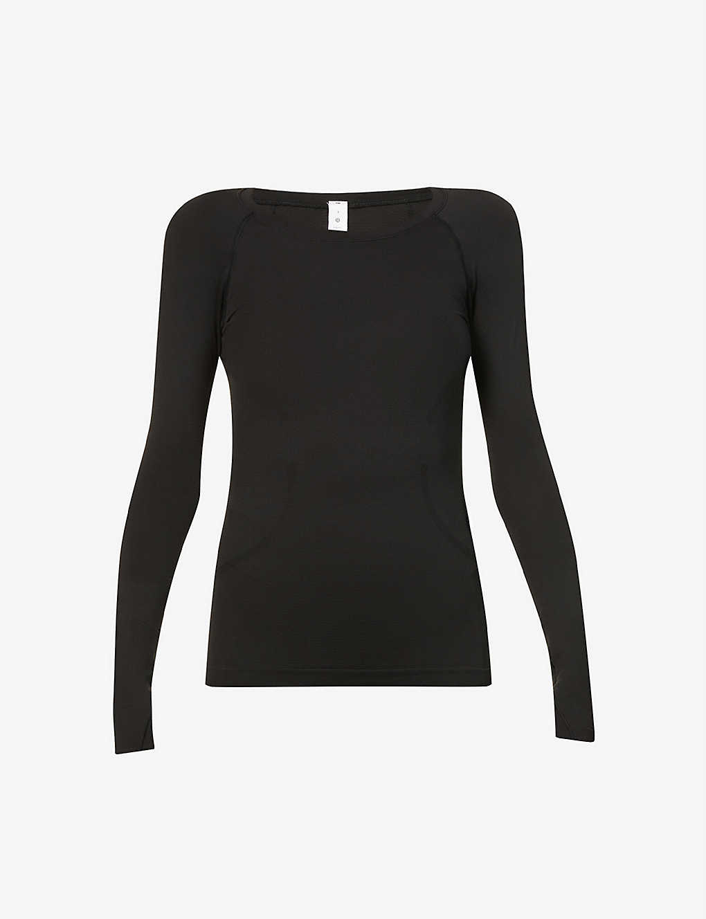 Lululemon Swiftly Tech 2.0 Long-sleeved Stretch-knit Top In Black/black