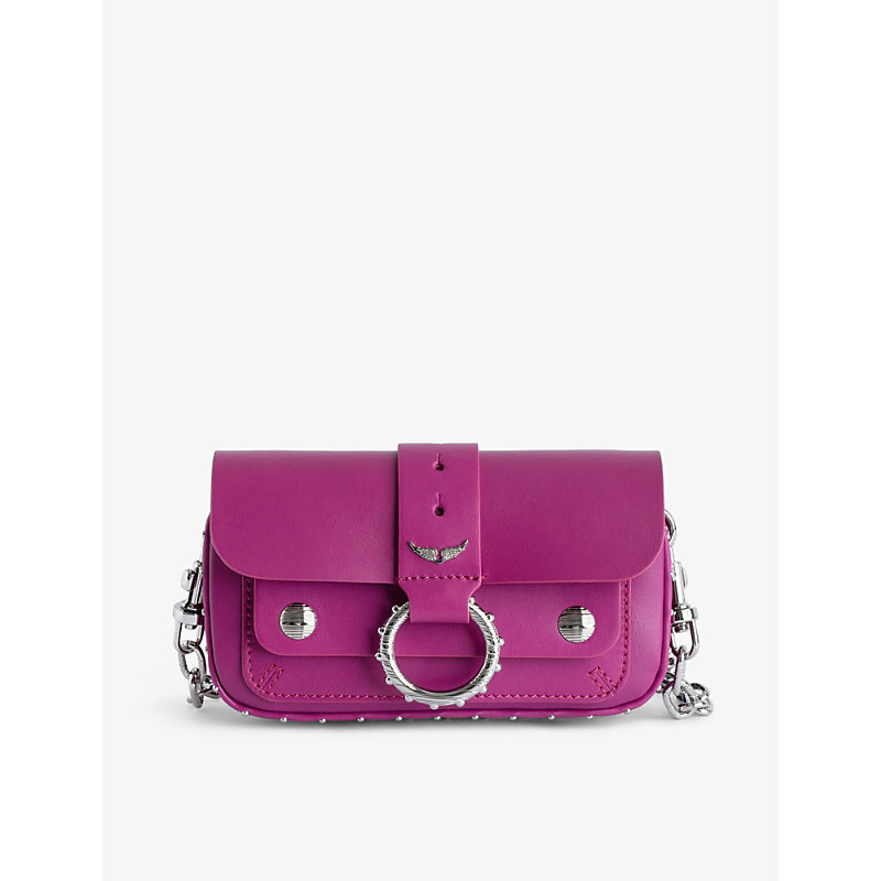 Zadig & Voltaire Zadig&voltaire Womens Glam X Kate Moss Studded Leather Cross-body Bag In Purple
