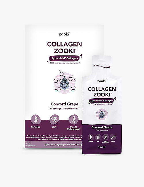 YOURZOOKI: Collagen Zooki Concord Grape liquid marine collagen supplements 14 x 15ml sachets