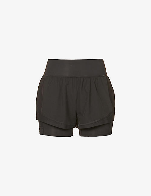 SPANX ACTIVE: Get Moving layered stretch-jersey shorts