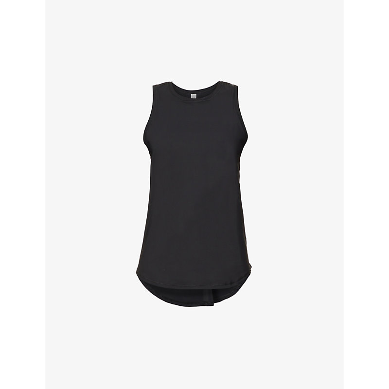 Shop Spanx Active Women's Very Black Go Lightly Stretch-woven Tank Top