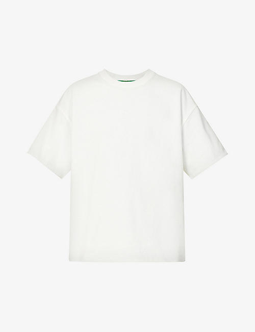 BOTTEGA VENETA: Contrast-sleeve boxy cotton-jersey T-shirt