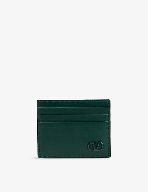 VALENTINO GARAVANI: Brand-plaque leather cardholder