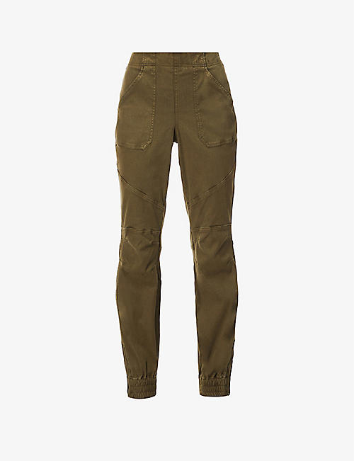SPANX: Tapered high-rise cotton-blend cargo trousers