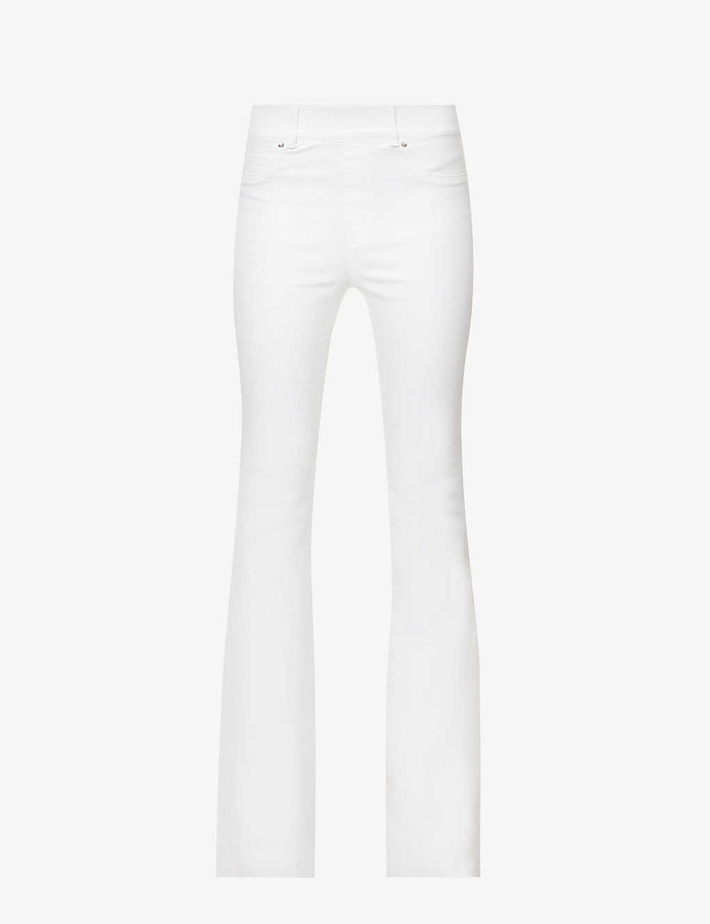 Shop Spanx Skinny Flare High-rise Stretch-denim Jeans In White