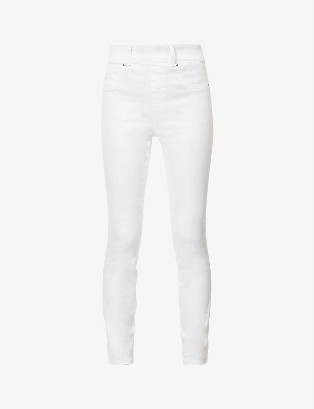 Spanx Ankle Skinny High-rise Stretch-denim Jeans In White