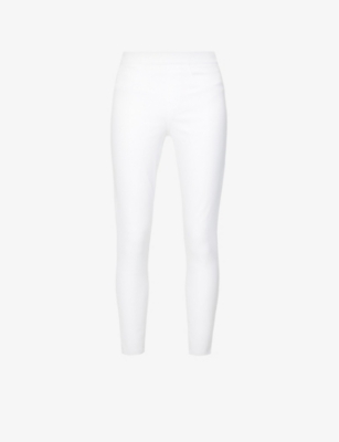 Shop Spanx Womens White Jean-ish Mid-rise Stretch Cotton-blend Leggings