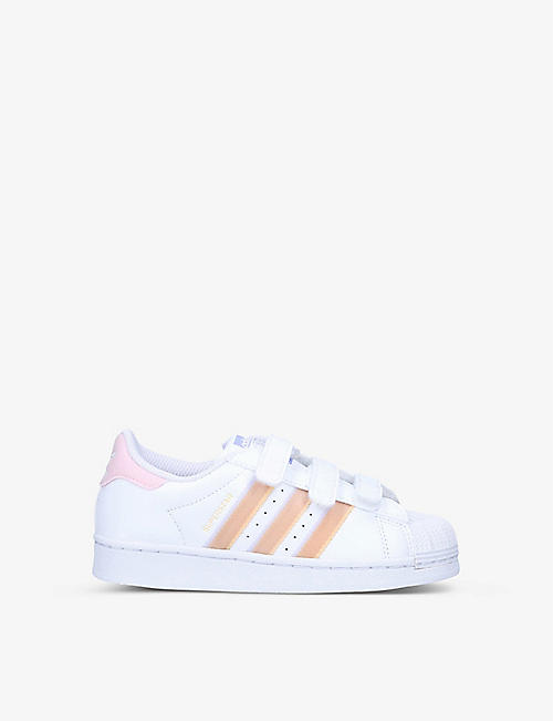 ADIDAS: Superstar faux-leather low-top trainers 6-9 years