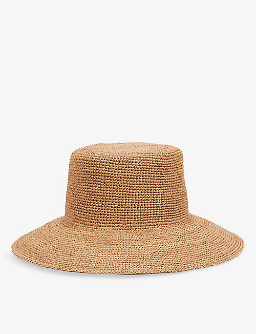 LACK OF COLOR: Inca wide straw bucket hat