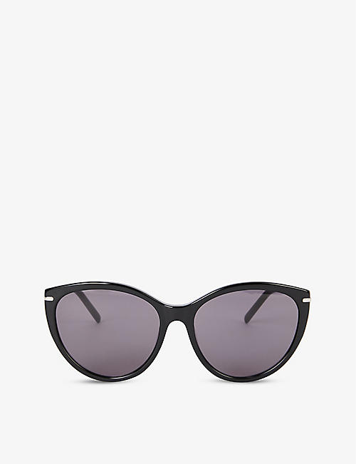 PAIGE: EY100101 Riley oval-framed bio acetate and recycled-steel sunglasses