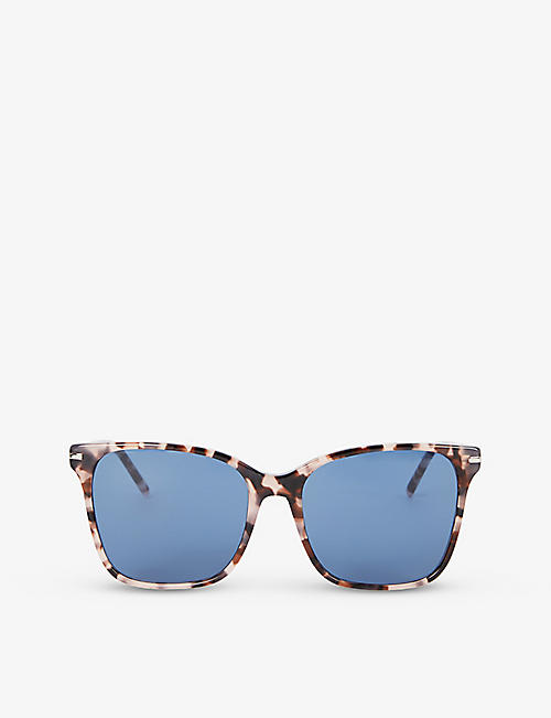 PAIGE: EY100903 Morgan square-framed bio acetate and recycled-steel sunglasses