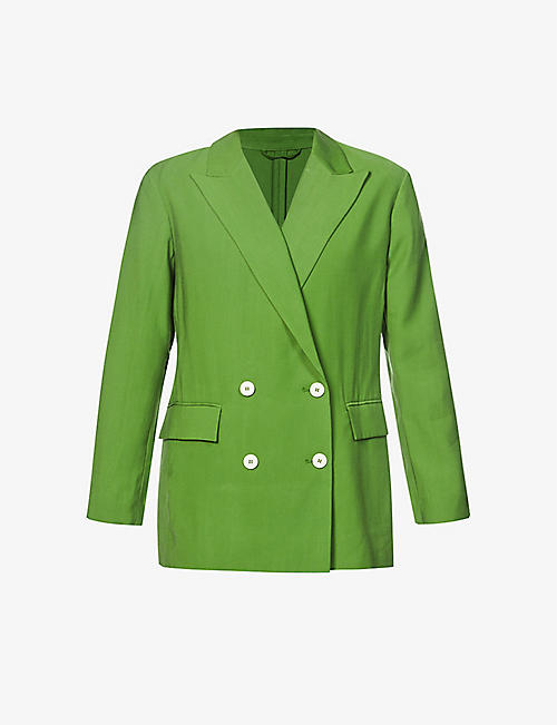 BENETTON: Double-breasted regular-fit woven blazer