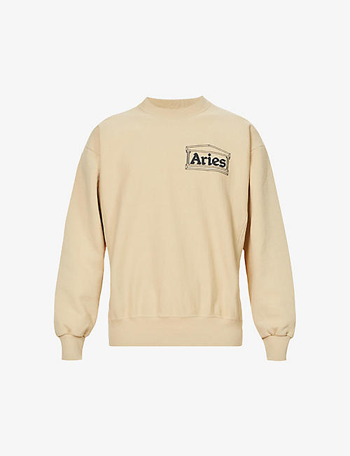ARIES: Temple logo-print cotton-jersey sweatshirt