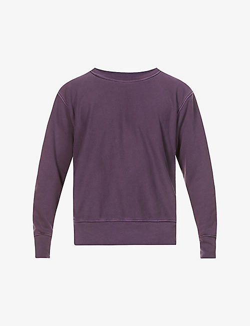 LES TIEN: Cropped relaxed-fit cotton-jersey sweatshirt