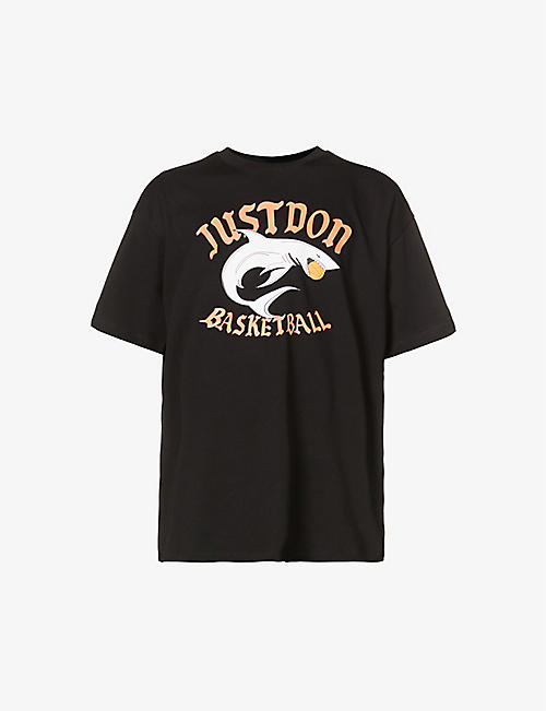 JUST DON: Shark brand-print cotton-jersey T-shirt